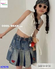 Chân váy jean CB chữ đỏ