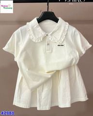 Set váy áo polo kem MinMin
