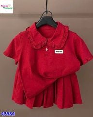 Set váy áo polo đỏ MinMin