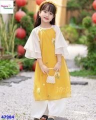 Áo dài June vàng thêu hoa