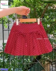 Set váy MLS trắng Kitty, váy chấm bi
