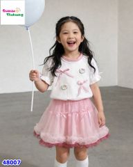 Set váy tutu hồng, áo trắng Kitty