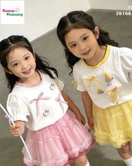 Set váy tutu hồng, áo trắng Kitty