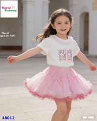 Set váy tutu hồng, áo trắng unicorn