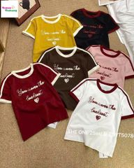 Áo thun đỏ thêu trái tim