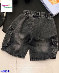 Quần short jean túi hộp đen Demin