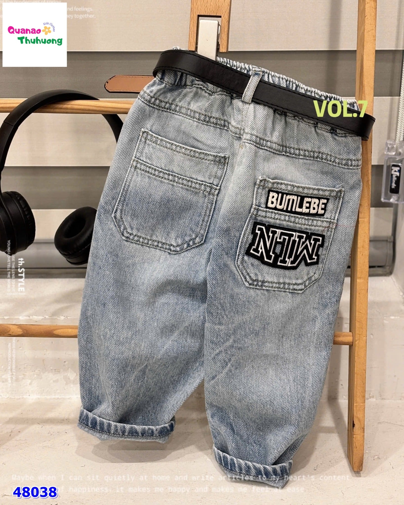 Quần jean dài xanh BumLeBe