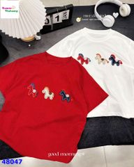 Áo đỏ thêu 3 con ngựa