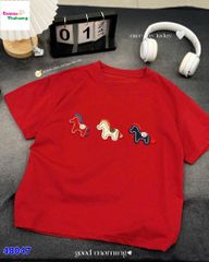 Áo đỏ thêu 3 con ngựa