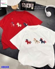 Áo trắng thêu 3 con ngựa