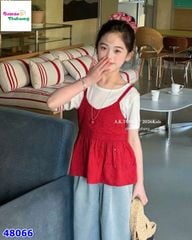 Set áo yếm đỏ, quần Jean