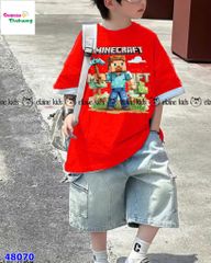 Bộ Elaine đỏ Minecrapt, quần jean xám