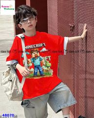 Bộ Elaine đỏ Minecrapt, quần jean xám