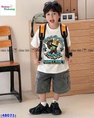 Bộ Elaine trắng Minecrapt, quần jean đen