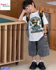 Bộ Elaine trắng Minecrapt, quần jean đen