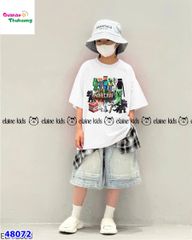 Bộ Elaine trắng Minecrapt, quần jean xanh