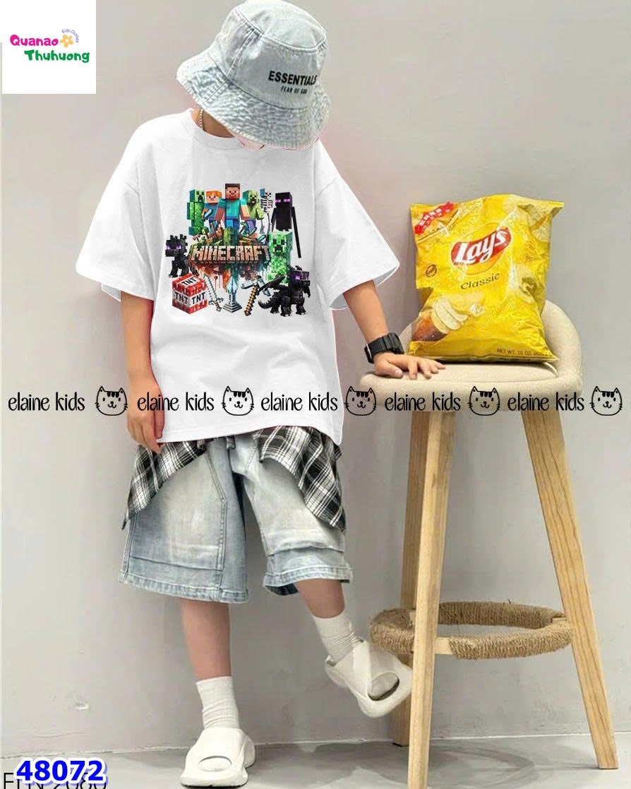 Bộ Elaine trắng Minecrapt, quần jean xanh