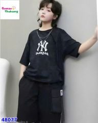 Bộ áo đen NY, quần đen