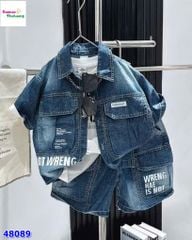 Set sơ mi + quần short jean