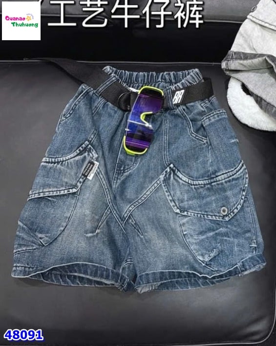 Quần short jean XSD xanh túi hộp