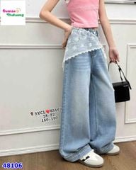 Quần jean Syci dài xanh cherry