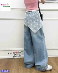 Quần jean Syci dài xanh cherry