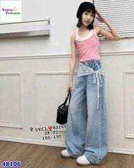 Quần jean Syci dài xanh cherry