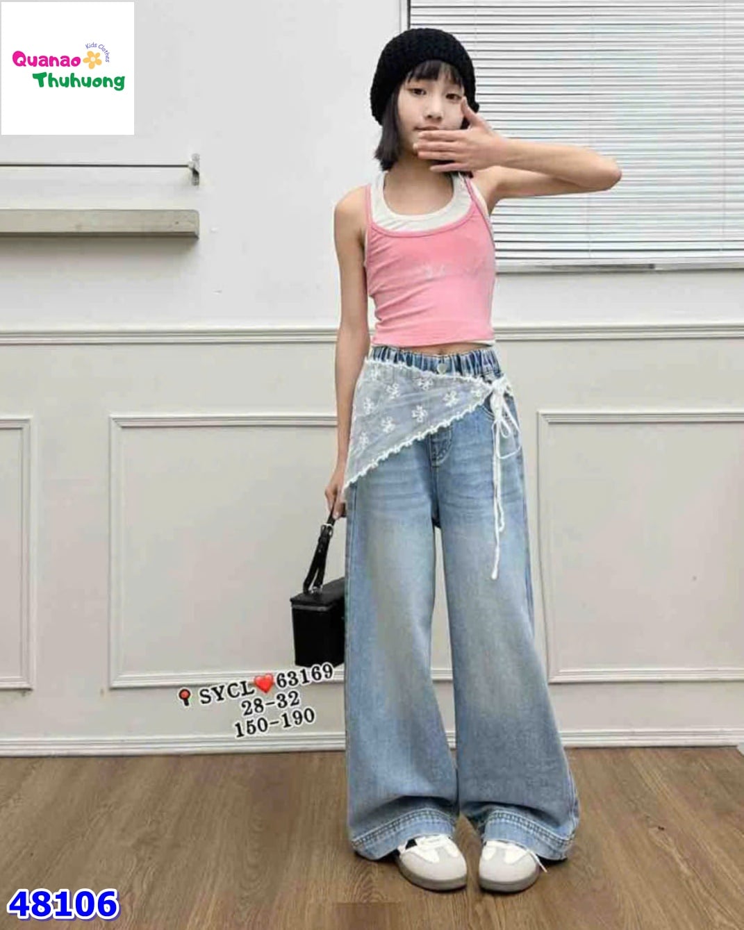Quần jean Syci dài xanh cherry