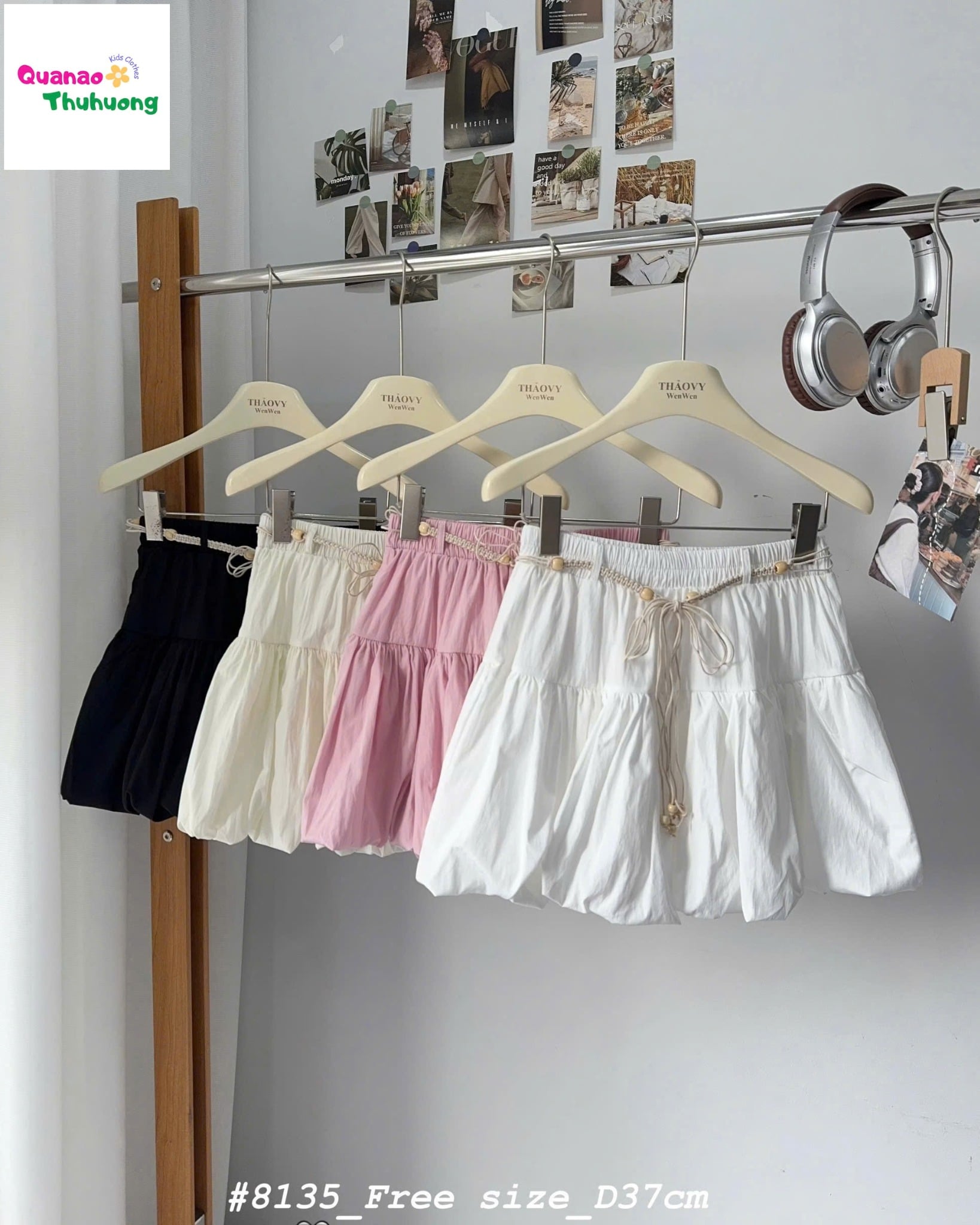 Chân váy bí kem (kèm thắt lưng)