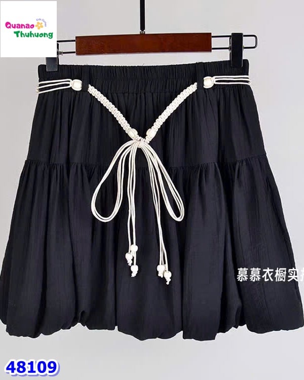 Chân váy bí đen (kèm thắt lưng)