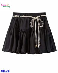 Chân váy bí đen (kèm thắt lưng)