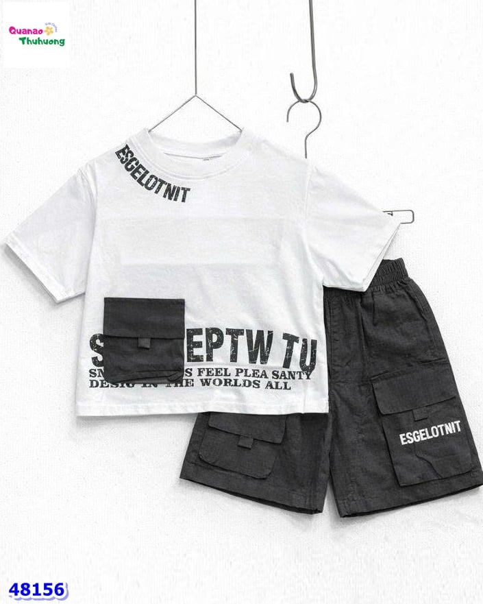 Set áo trắng Esgelotnit, quần ghi