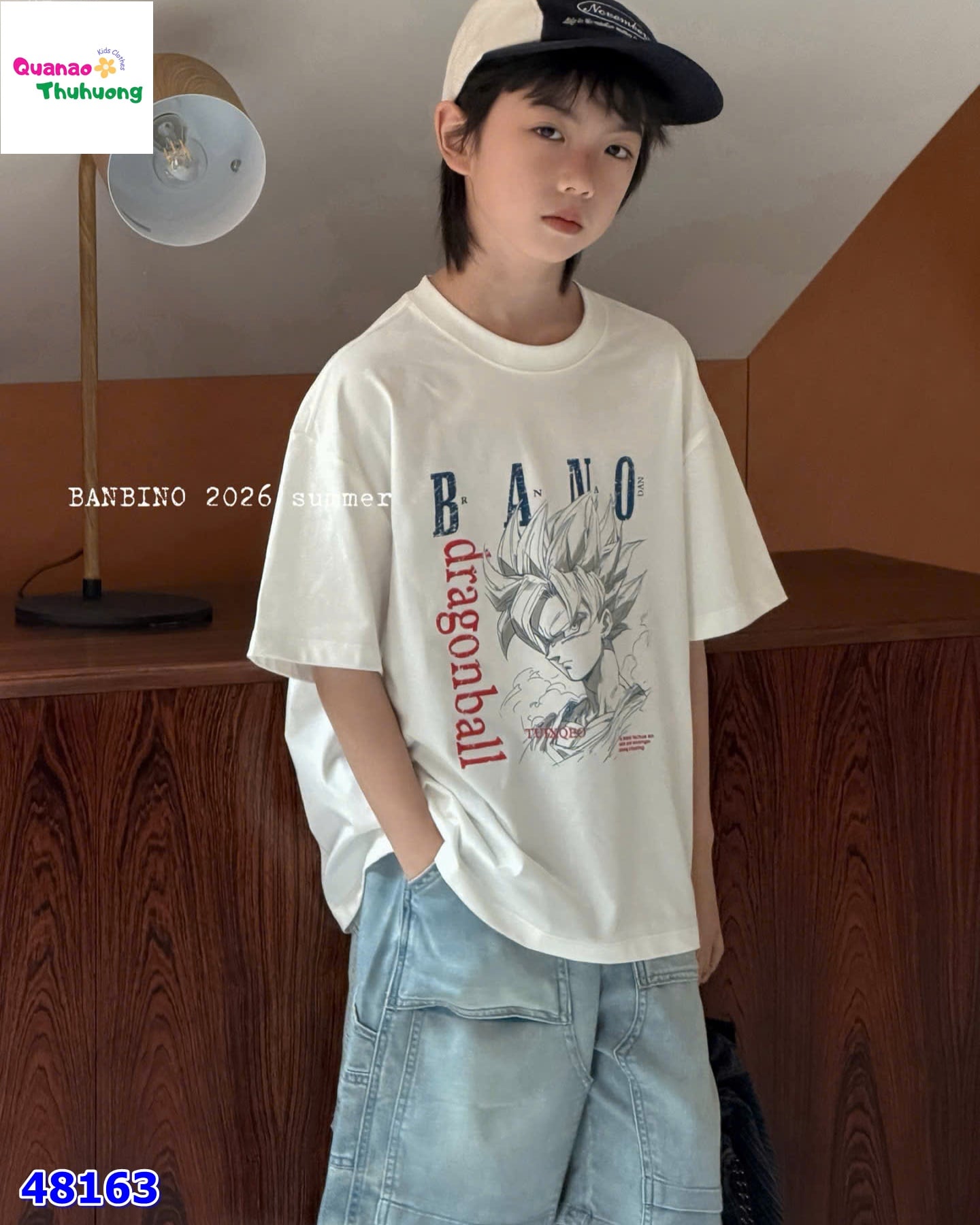 Áo Banbino trắng Dragon Ball