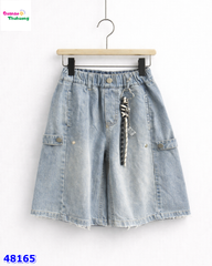 Quần jean lửng HSD xanh cài nút