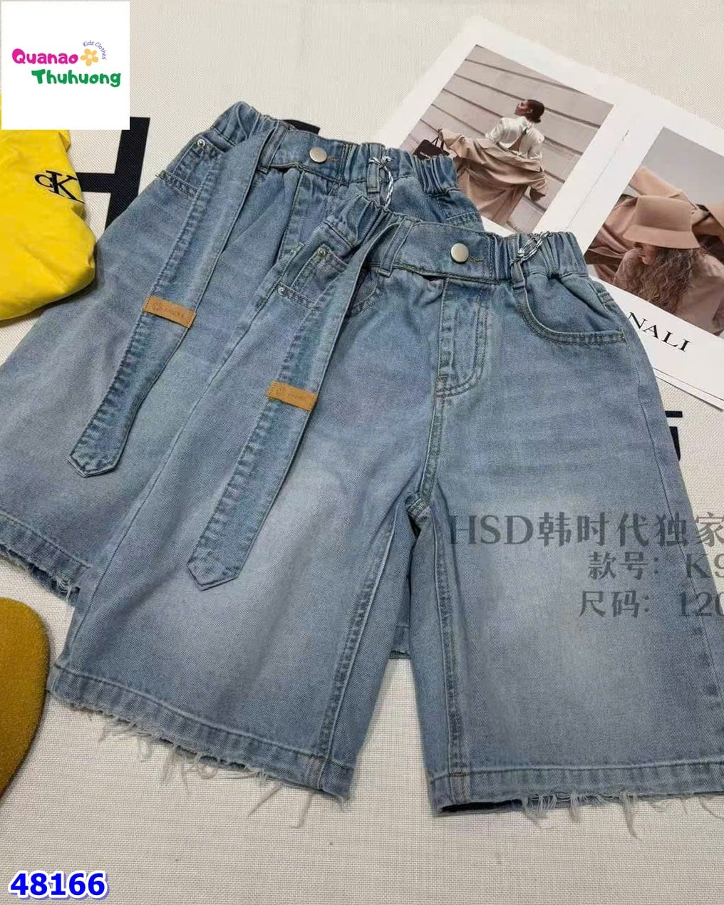 Quần jean lửng HSD xanh dây lưng