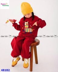 Set bộ dài Elaine đỏ in ngựa