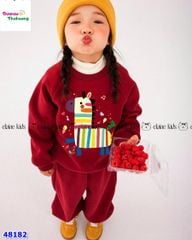 Set bộ dài Elaine đỏ in ngựa