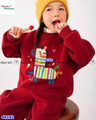 Set bộ dài Elaine đỏ in ngựa