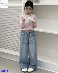 Quần jean dài xanh trái tim