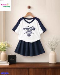 Set Nexxi áo Newcity, váy xếp ly xanh đen