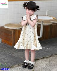 Đầm June kem chấm bi