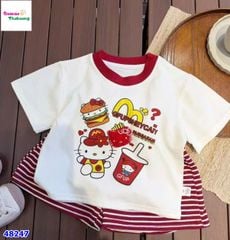 Bộ áo kem Kitty đỏ