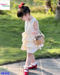 Set váy June bé gái kem chấm bi