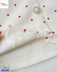 Set váy June bé gái kem chấm bi