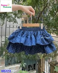 Set váy MLS kem Baby Bear, chân váy xanh