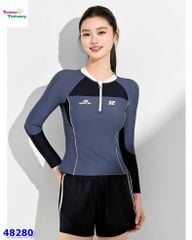 Đồ bơi Ylike dài tay đen xám