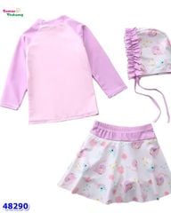 Set áo bơi tím tiên cá đuôi xanh