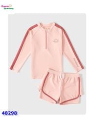 Đồ bơi Ylike hồng viền nâu