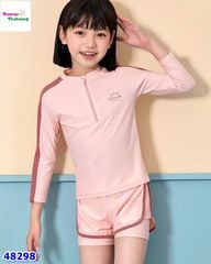 Đồ bơi Ylike hồng viền nâu