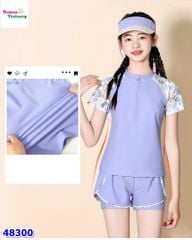 Đồ bơi Ylike tím tay hoa